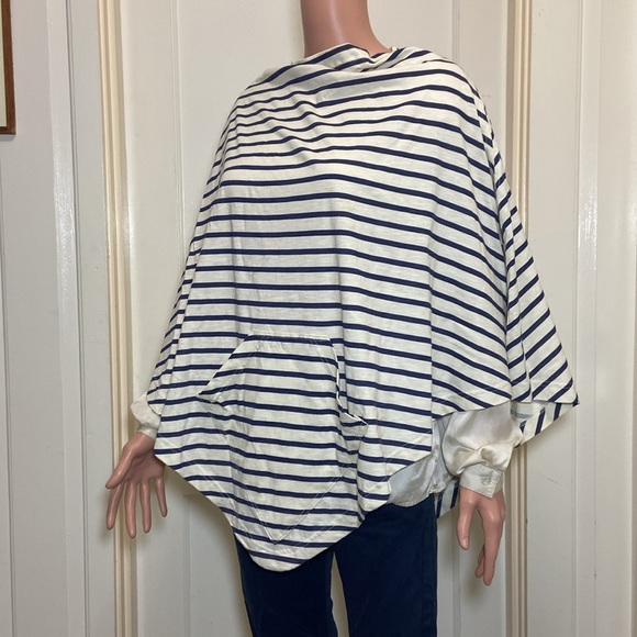 rockpaperflower Bateau Striped One Size Poncho NWOT - Picture 3 of 10